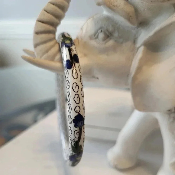 Vintage Cloisonné Enamel Bangle Bracelet - Picture 6 of 6